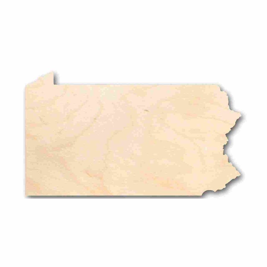 Unfinished Wood Pennsylvania Shape - State - Craft - up to 46" DIY - NameSigns.com