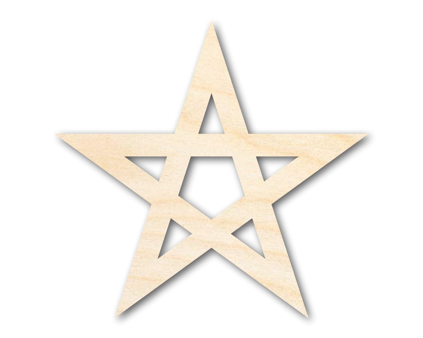 Unfinished Wood Pentagram Shape | Craft Cutout | up to 46" DIY - NameSigns.com
