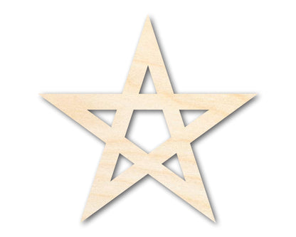 Unfinished Wood Pentagram Shape | Craft Cutout | up to 46" DIY - NameSigns.com