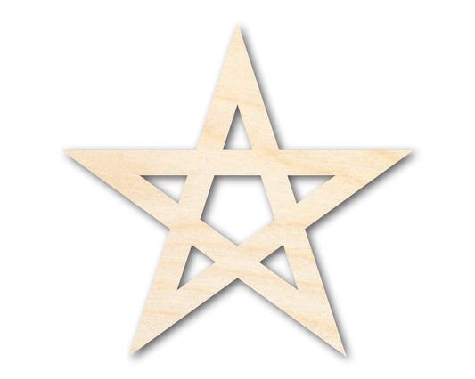 Unfinished Wood Pentagram Shape | Craft Cutout | up to 46" DIY - NameSigns.com