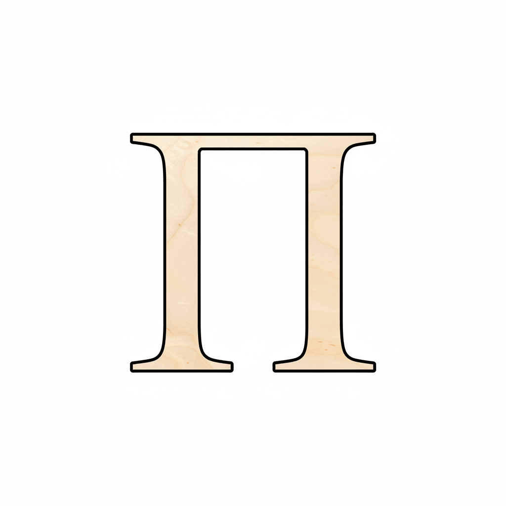 Unfinished Wood Pi Silhouette - Craft - up to 46" DIY - NameSigns.com