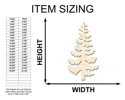 Unfinished Wood Pine Tree Shape - Craft - up to 46" - NameSigns.com