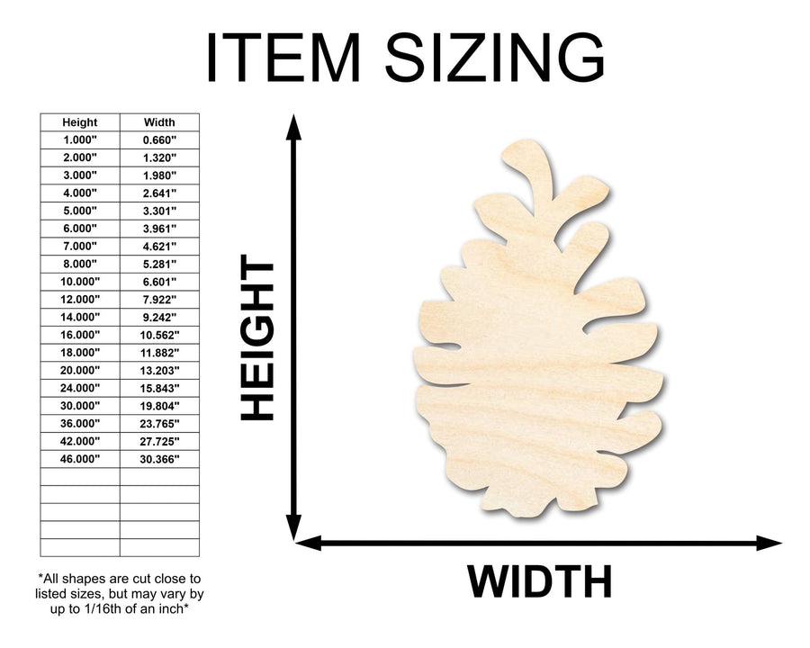Unfinished Wood Pinecone Shape | Craft Cutout | up to 46" DIY - NameSigns.com