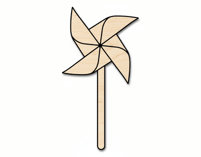 Unfinished Wood Pinwheel Shape | DIY Craft Cutout | up to 46" DIY - NameSigns.com