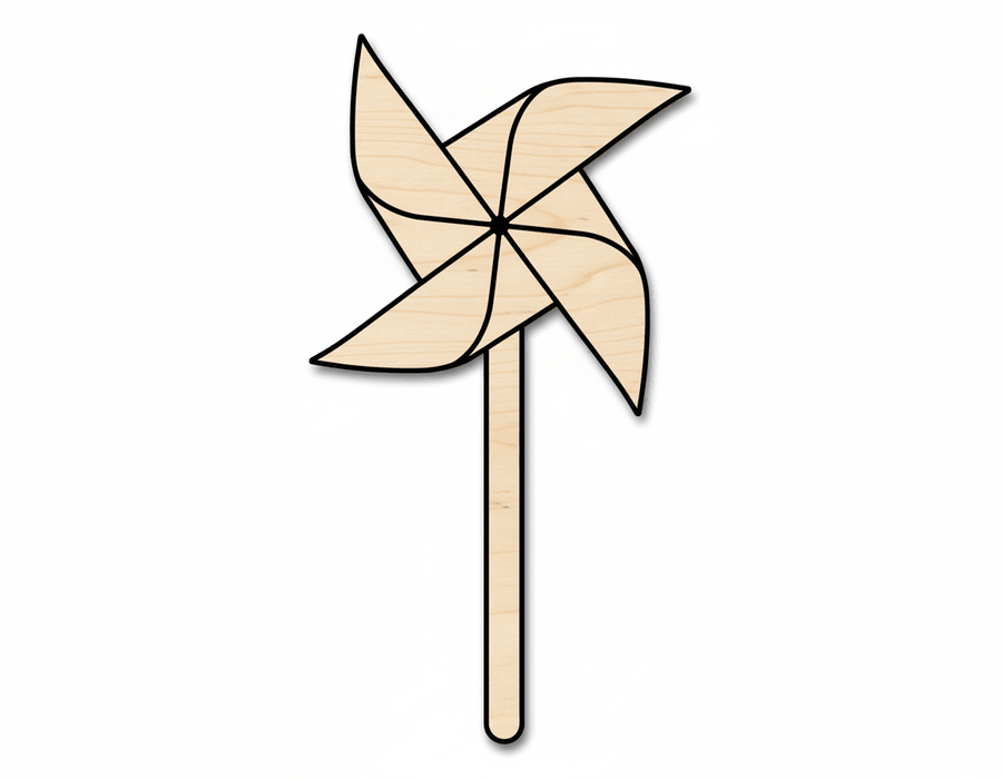 Unfinished Wood Pinwheel Shape | DIY Craft Cutout | up to 46" DIY - NameSigns.com