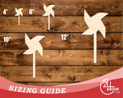 Unfinished Wood Pinwheel Shape | DIY Craft Cutout | up to 46" DIY - NameSigns.com