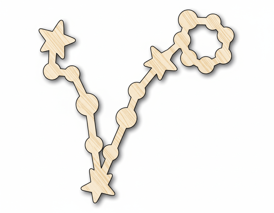 Unfinished Wood Pisces Constellation Shape - Zodiac Craft - up to 46" - NameSigns.com