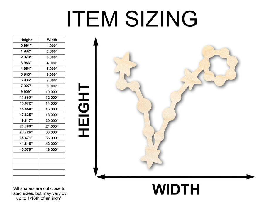 Unfinished Wood Pisces Constellation Shape - Zodiac Craft - up to 46" - NameSigns.com