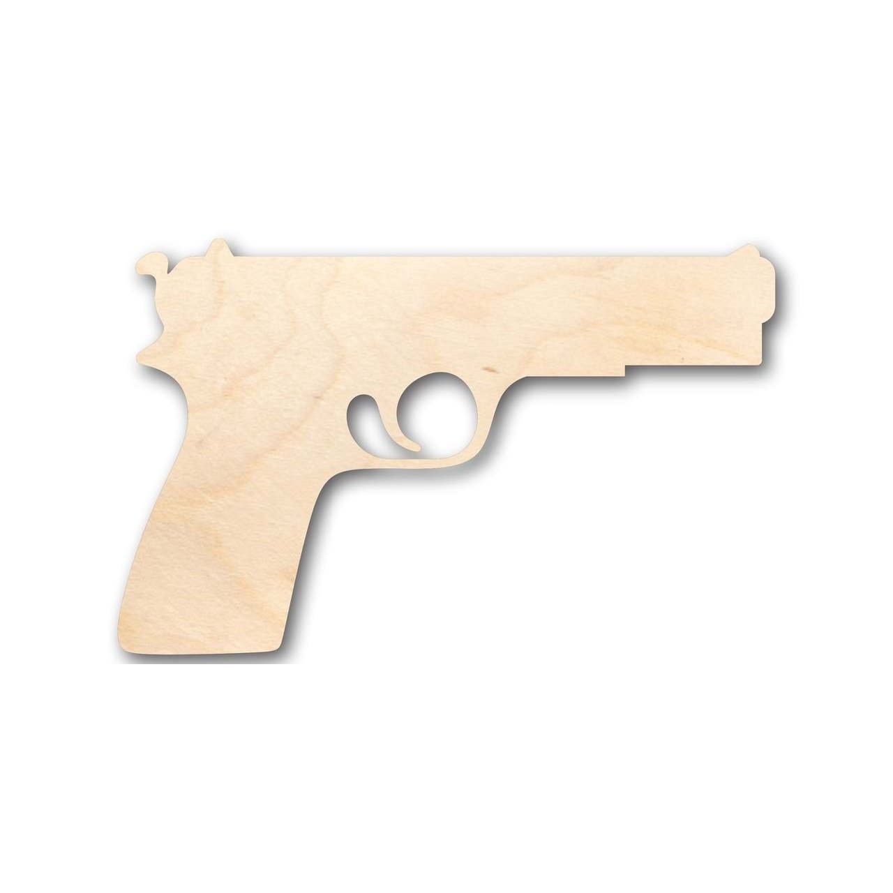 Unfinished Wood Pistol Shape - Gun - Police - Military - Craft - up to 46" DIY - NameSigns.com