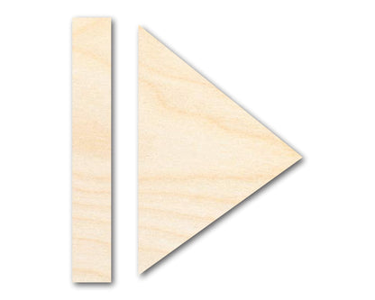 Unfinished Wood Play Pause Shape | DIY Craft Cutout | up to 46" DIY - NameSigns.com
