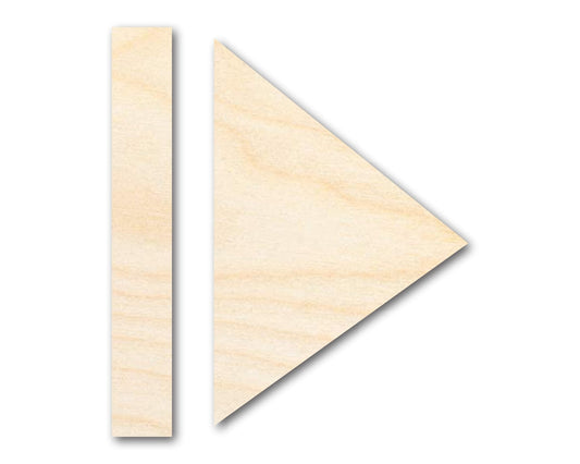 Unfinished Wood Play Pause Shape | DIY Craft Cutout | up to 46" DIY - NameSigns.com