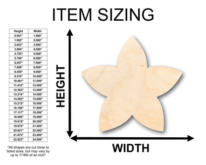 Unfinished Wood Plumeria Flower Petals Shape - Craft - up to 46" DIY - NameSigns.com