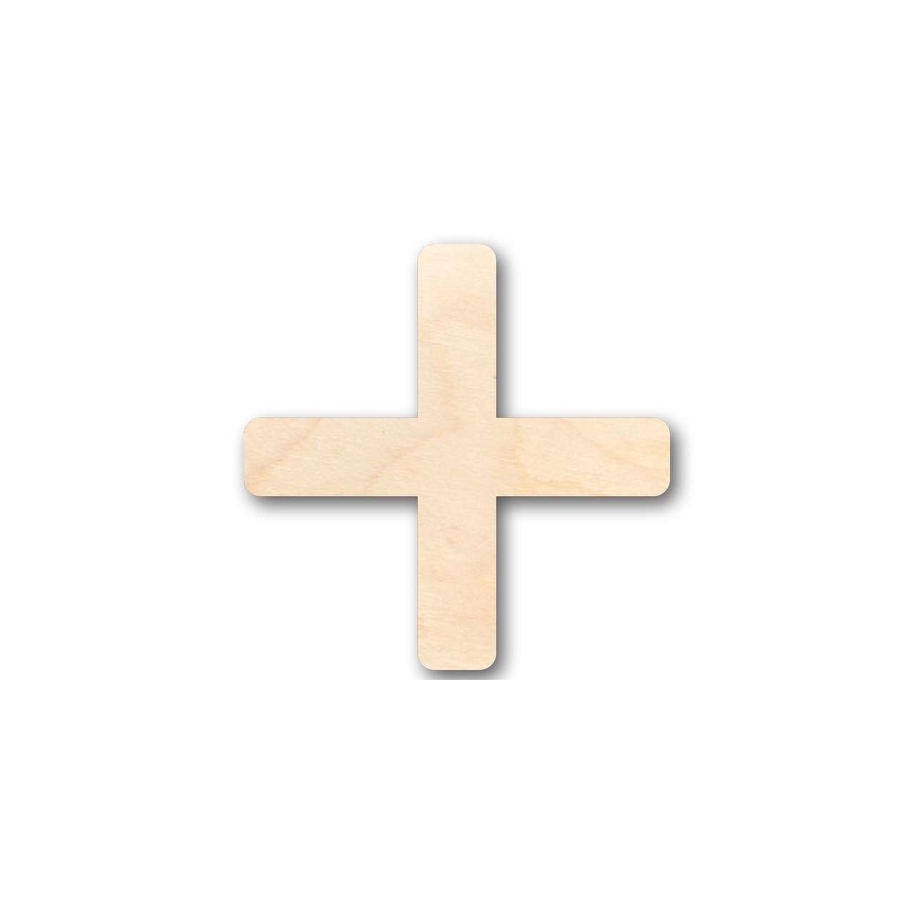 Unfinished Wood Plus Sign Symbol - Math School - Craft - up to 46" DIY - NameSigns.com