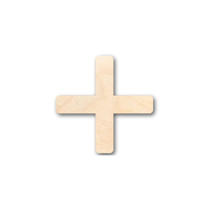 Unfinished Wood Plus Sign Symbol - Math School - Craft - up to 46" DIY - NameSigns.com