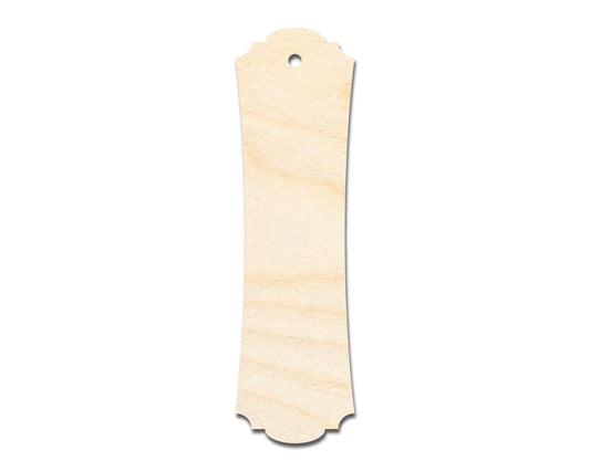 Unfinished Wood Pointed And Curved Bookmark Shape | DIY Craft Cutout | up to 12" DIY - NameSigns.com