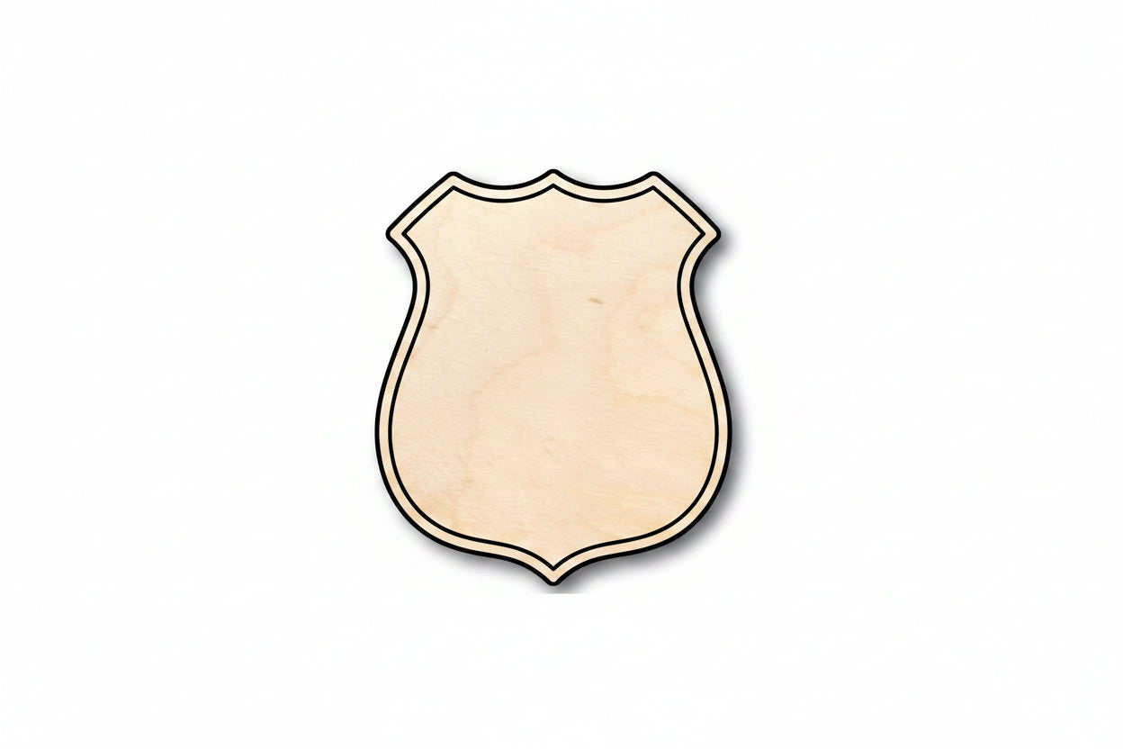 Unfinished Wood Police Badge Shape - Law Enforcement - Craft - up to 46" DIY - NameSigns.com
