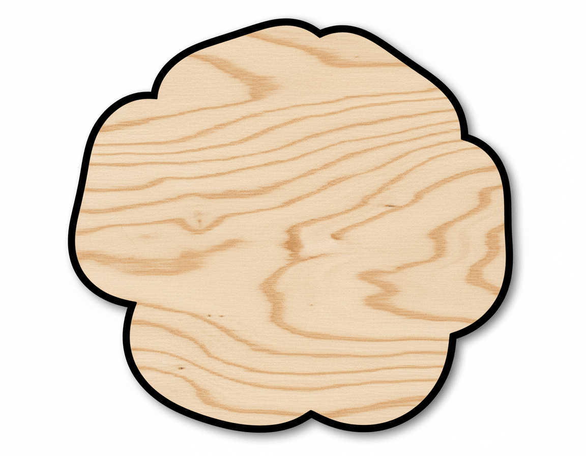 Unfinished Wood Poppy Flower Shape | DIY Craft Cutout | up to 46" DIY - NameSigns.com