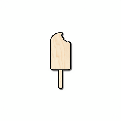 Unfinished Wood Popsicle with Bite Silhouette - Craft - up to 46" DIY - NameSigns.com