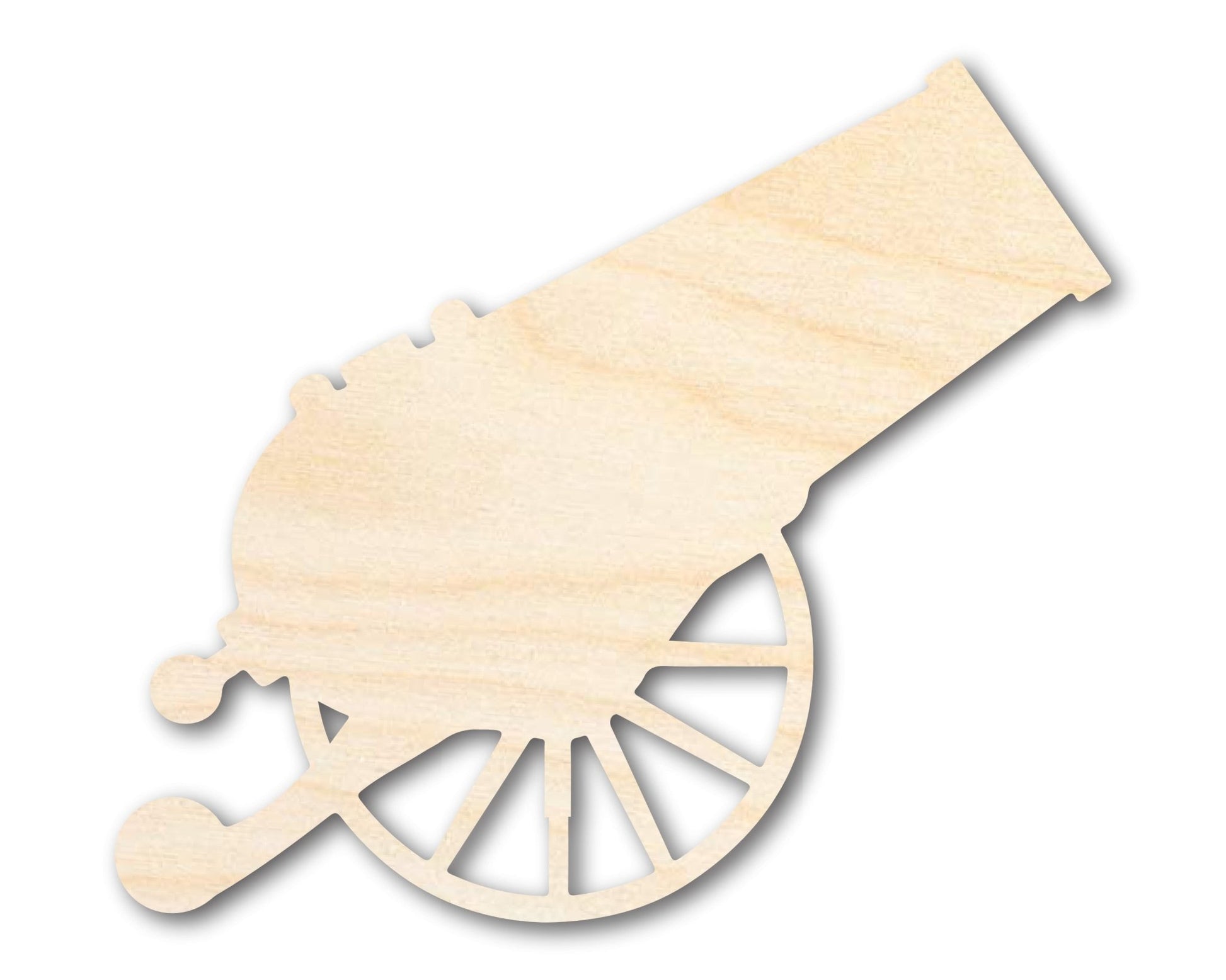 Unfinished Wood Positioned Cannon Shape | DIY Craft Cutout | up to 46" DIY - NameSigns.com