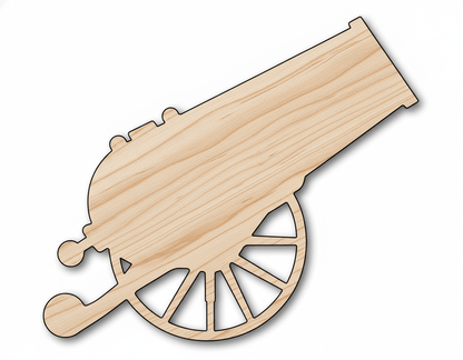 Unfinished Wood Positioned Cannon Shape | DIY Craft Cutout | up to 46" DIY - NameSigns.com