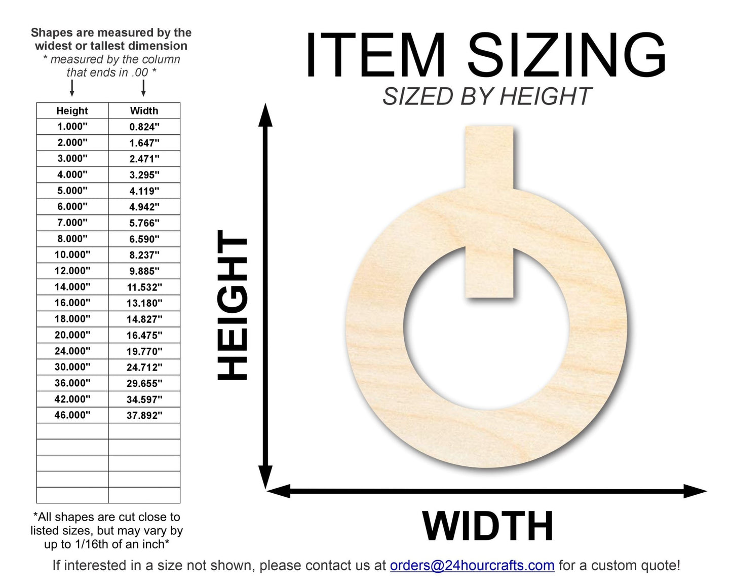 Unfinished Wood Power Button Shape | DIY Craft Cutout | up to 46" DIY - NameSigns.com