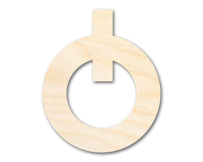 Unfinished Wood Power Button Shape | DIY Craft Cutout | up to 46" DIY - NameSigns.com