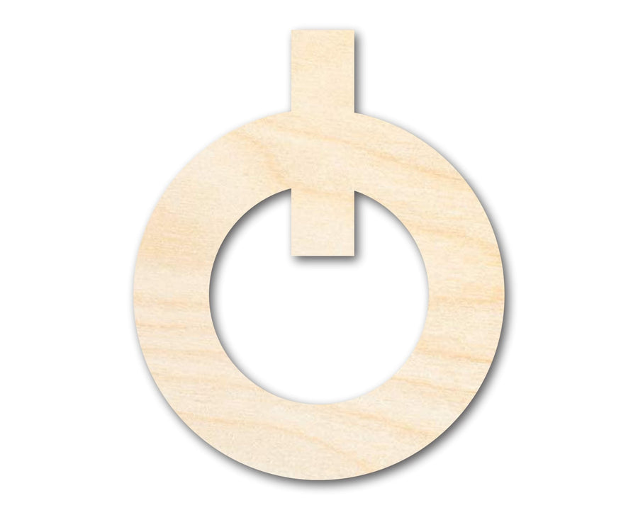 Unfinished Wood Power Button Shape | DIY Craft Cutout | up to 46" DIY - NameSigns.com