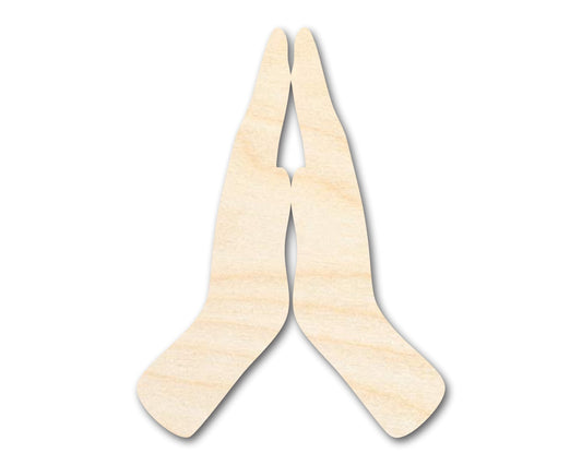 Unfinished Wood Praying Hands Shape - Religious Craft - up to 46" DIY - NameSigns.com