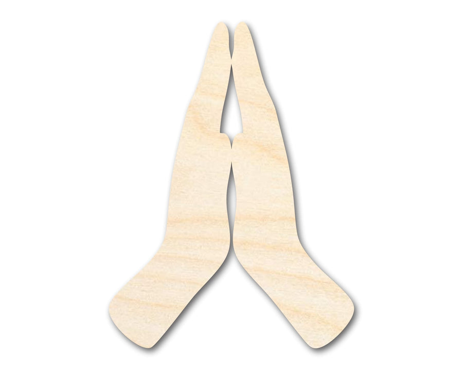 Unfinished Wood Praying Hands Shape - Religious Craft - up to 46" DIY - NameSigns.com