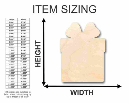 Unfinished Wood Present Gift Shape - Christmas - Birthday - Craft - up to 46" DIY - NameSigns.com