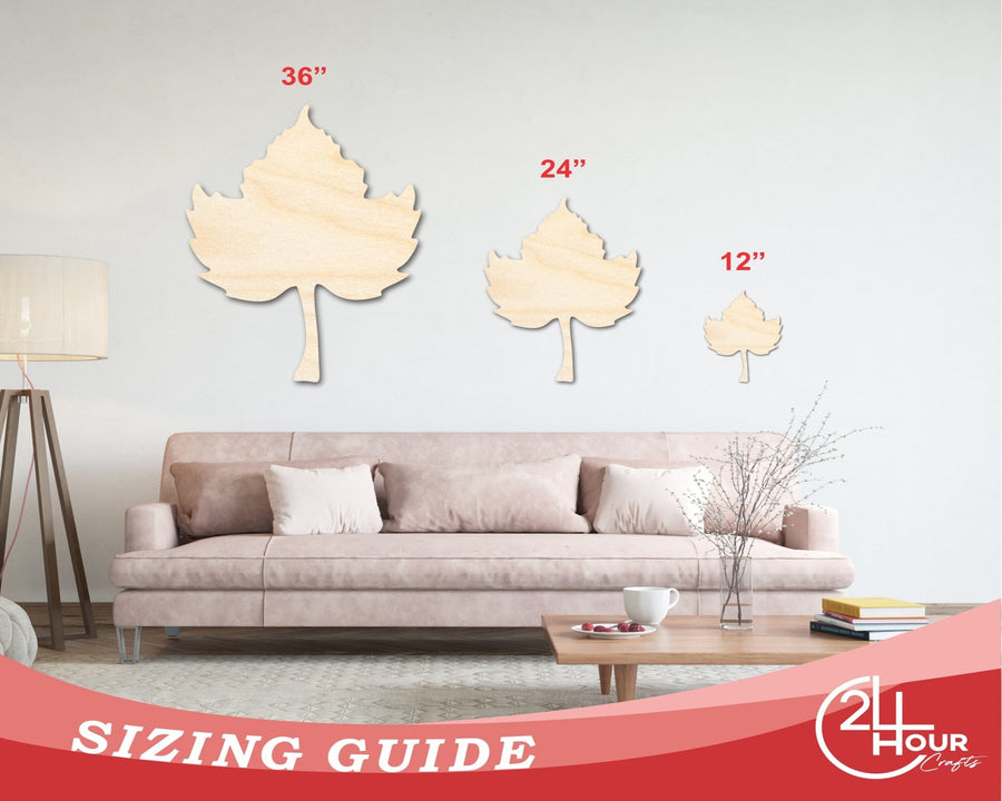 Unfinished Wood Pumpkin Leaf Shape - Fall - Craft - up to 46" DIY - NameSigns.com