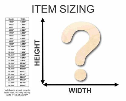 Unfinished Wood Question Mark Symbol 2 Pieces - Batman Riddler - Craft - up to 46" DIY - NameSigns.com