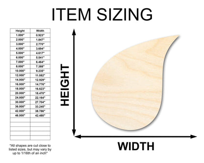 Unfinished Wood Rain Drop Silhouette - Weather Craft - up to 46" DIY - NameSigns.com