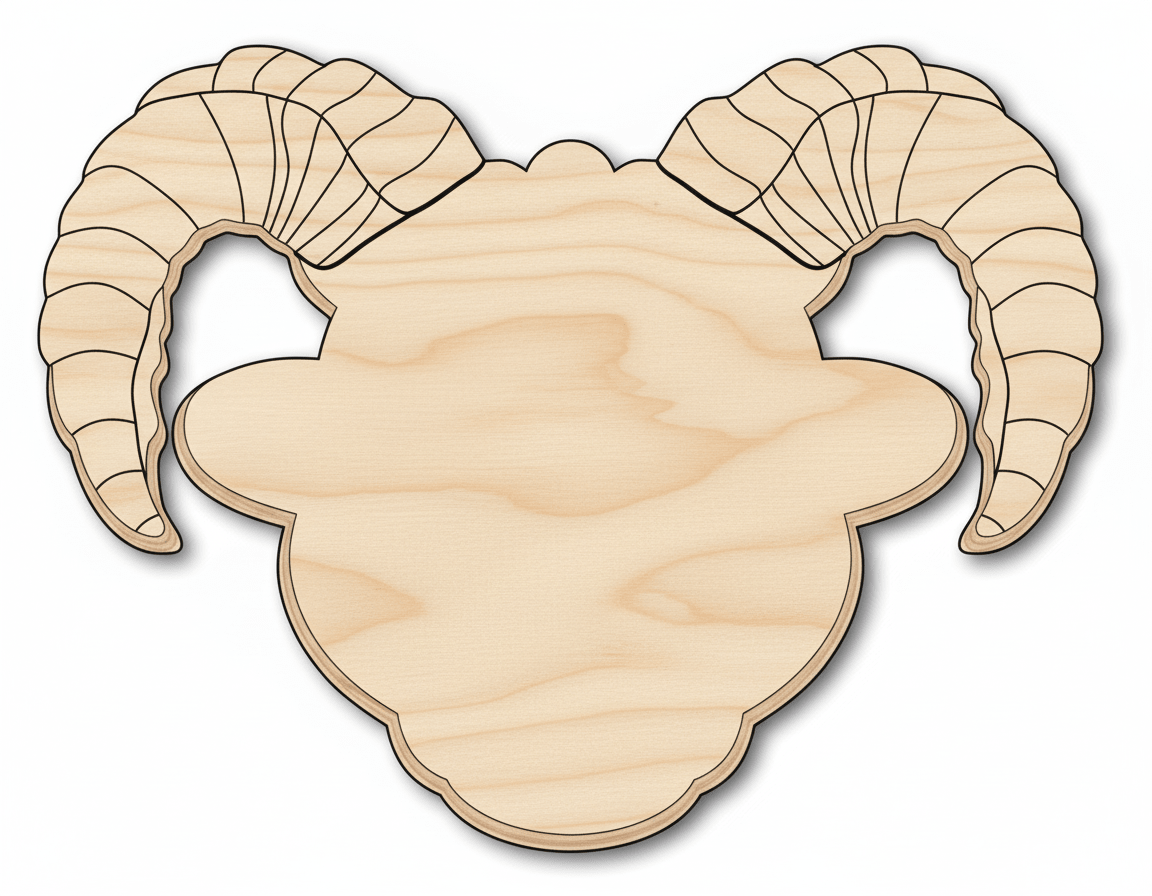 Unfinished Wood Ram Mascot Shape | DIY Craft Cutout | up to 46" DIY - NameSigns.com