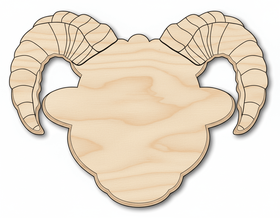 Unfinished Wood Ram Mascot Shape | DIY Craft Cutout | up to 46" DIY - NameSigns.com