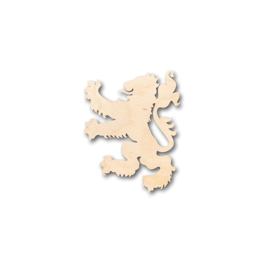Unfinished Wood Rampant Lion Royal Banner Shape - Craft - up to 46" DIY - NameSigns.com