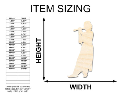 Unfinished Wood Renaissance Bard Shape - Craft - up to 46" - NameSigns.com