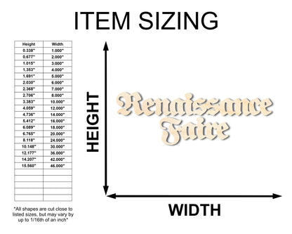 Unfinished Wood Renaissance Faire Shape - Craft - up to 46" - NameSigns.com