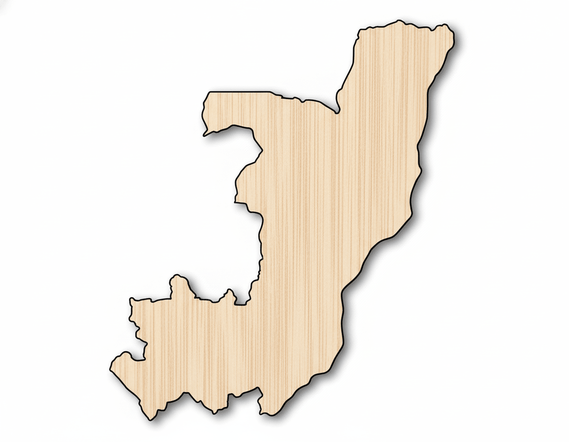 Unfinished Wood Republic of the Congo Country Shape - African Craft - up to 46" DIY - NameSigns.com