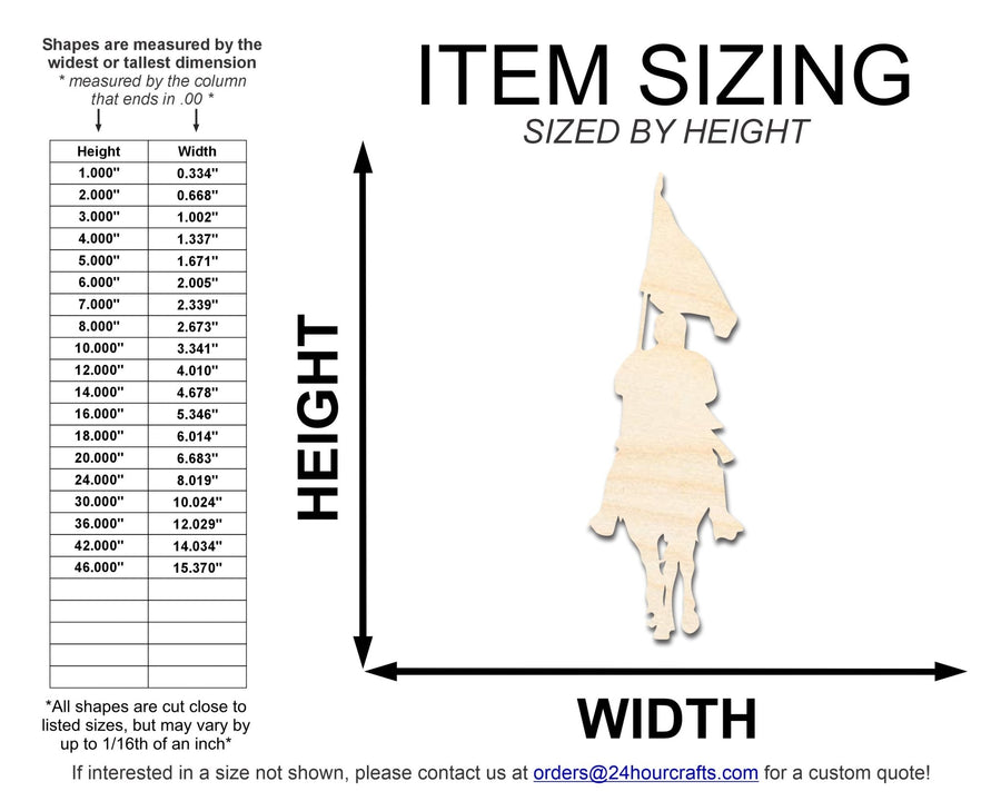Unfinished Wood Revolutionary Horse Shape | DIY Craft Cutout | up to 46" DIY - NameSigns.com