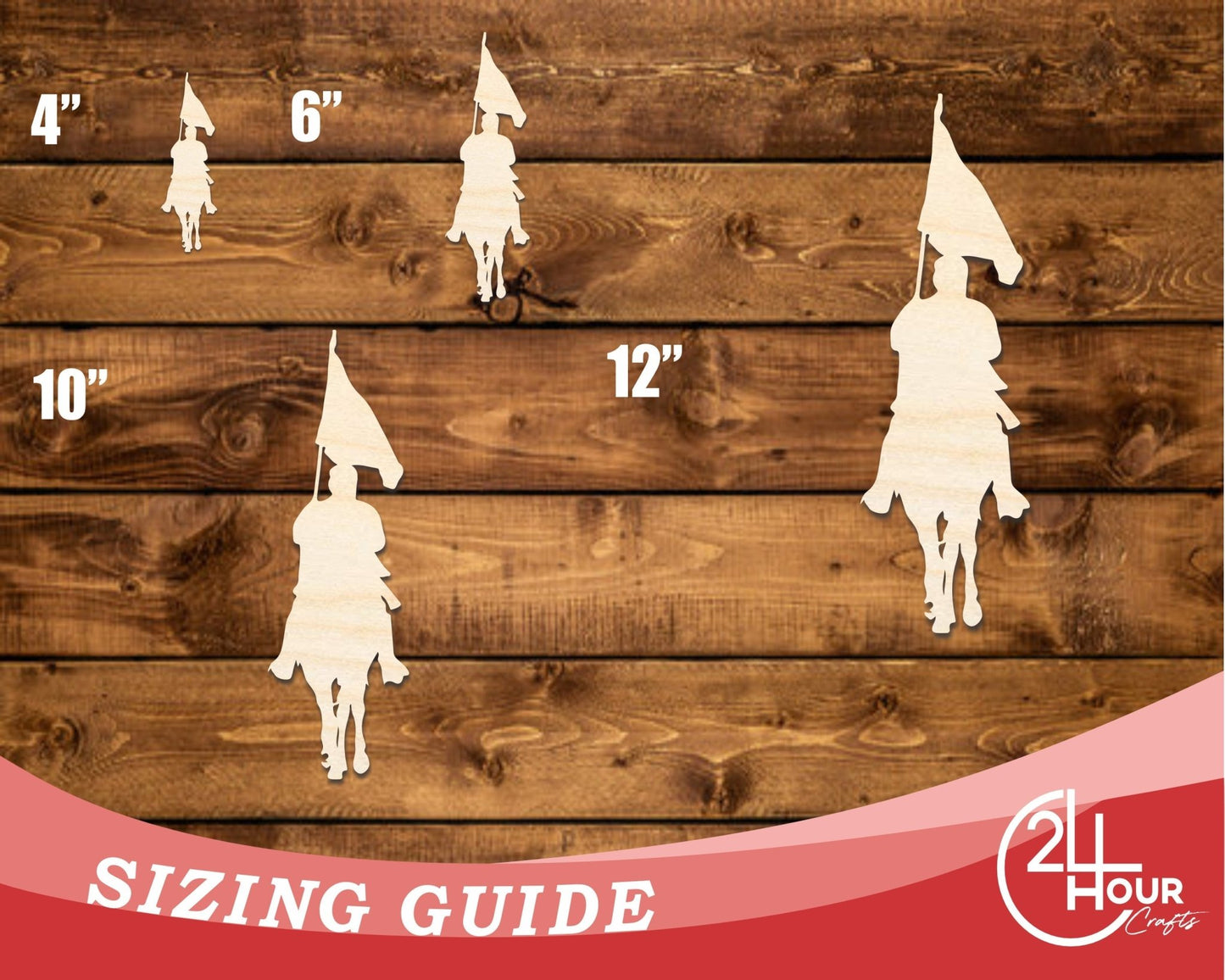 Unfinished Wood Revolutionary Horse Shape | DIY Craft Cutout | up to 46" DIY - NameSigns.com