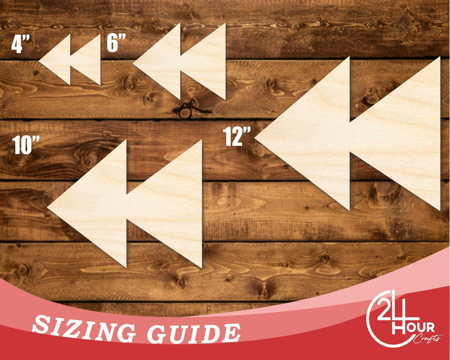 Unfinished Wood Rewind Shape | DIY Craft Cutout | up to 46" DIY - NameSigns.com