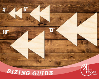 Unfinished Wood Rewind Shape | DIY Craft Cutout | up to 46" DIY - NameSigns.com