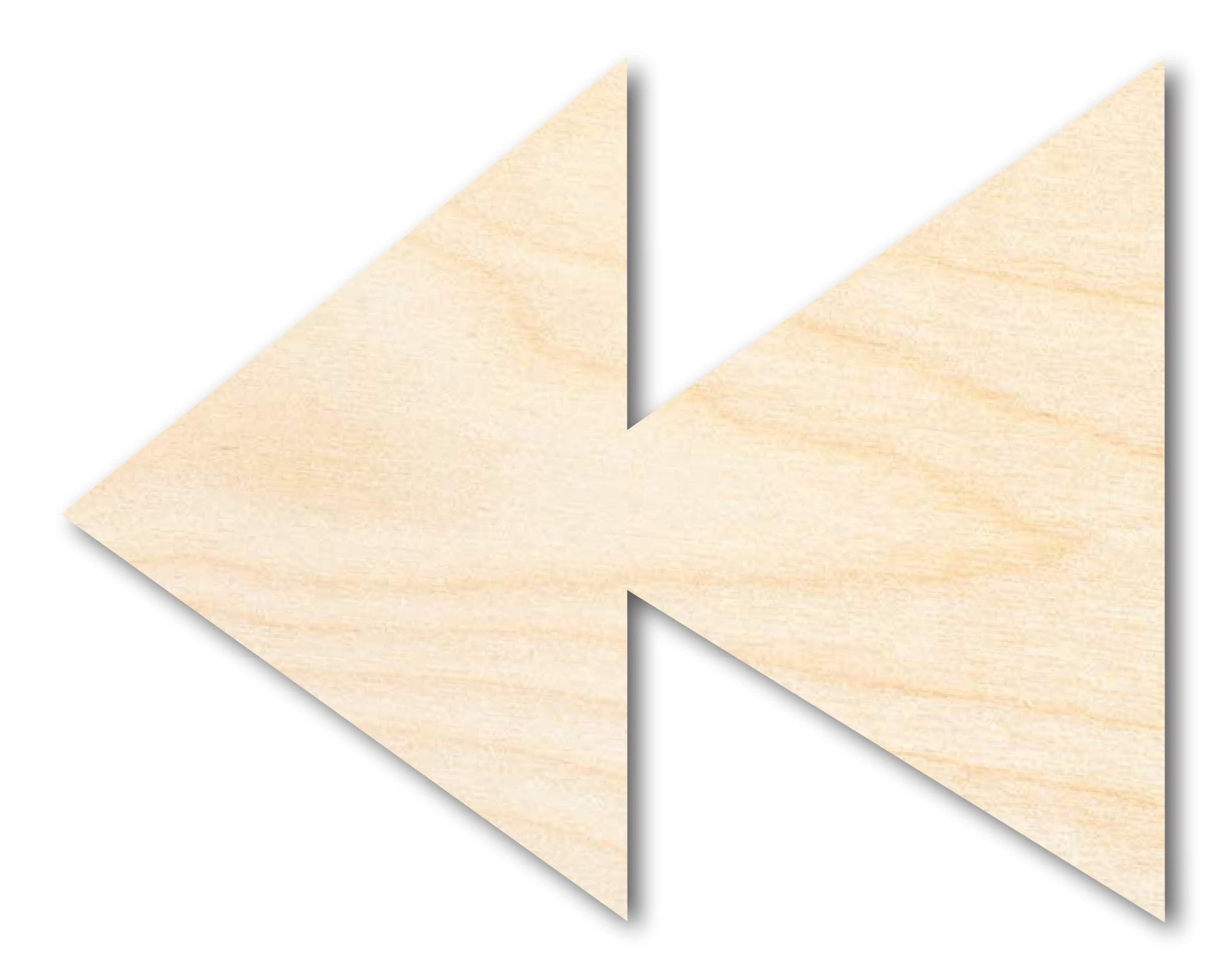 Unfinished Wood Rewind Shape | DIY Craft Cutout | up to 46" DIY - NameSigns.com