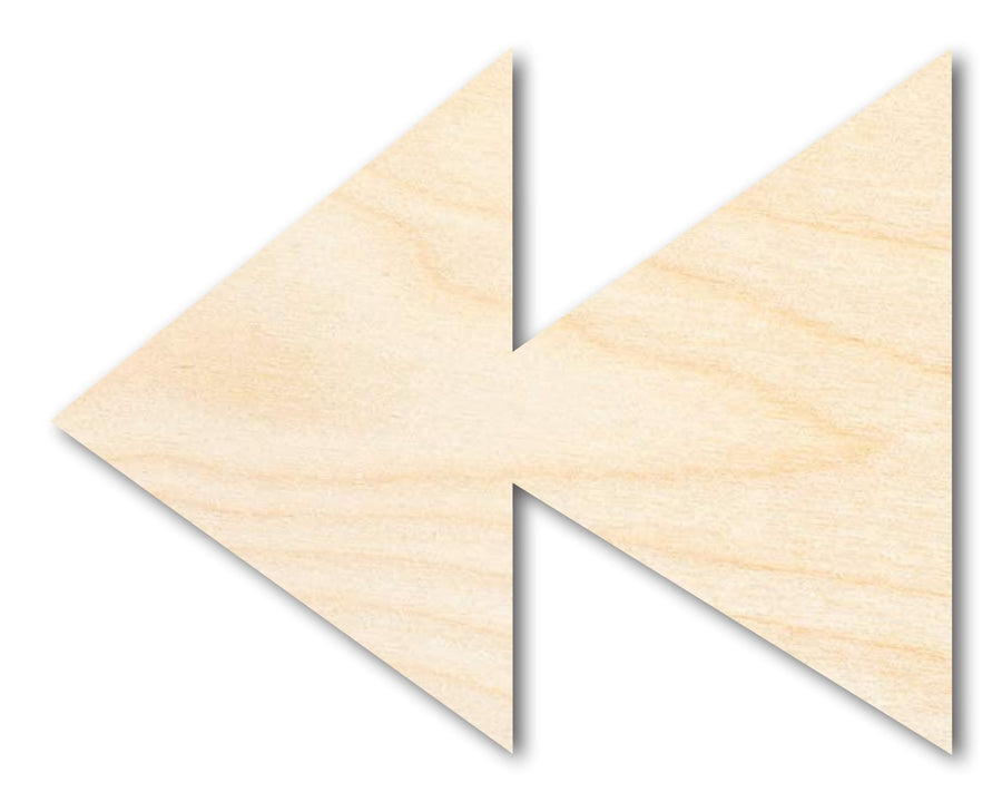 Unfinished Wood Rewind Shape | DIY Craft Cutout | up to 46" DIY - NameSigns.com