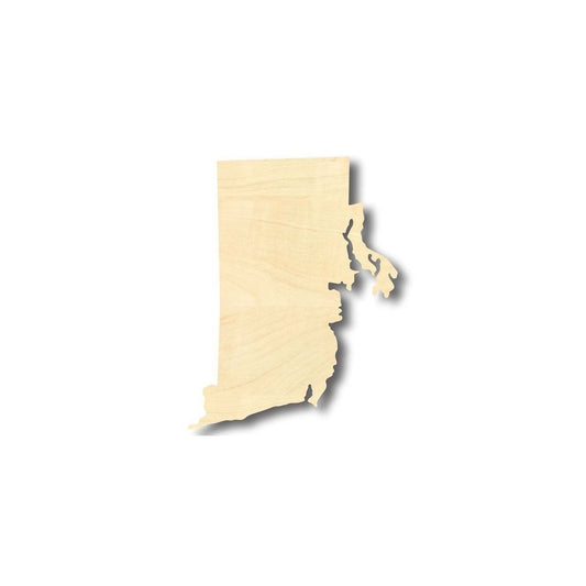 Unfinished Wood Rhode Island Shape - State - Craft - up to 46" DIY - NameSigns.com
