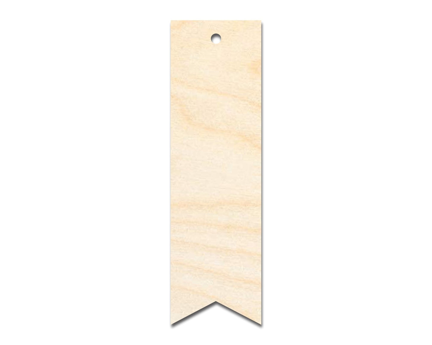 Unfinished Wood Ribbon Point Bookmark Shape | DIY Craft Cutout | up to 12" DIY - NameSigns.com