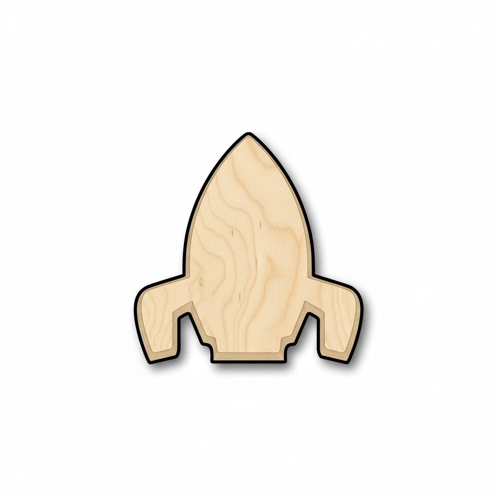 Unfinished Wood Rocket Shape - Craft - up to 46" DIY - NameSigns.com