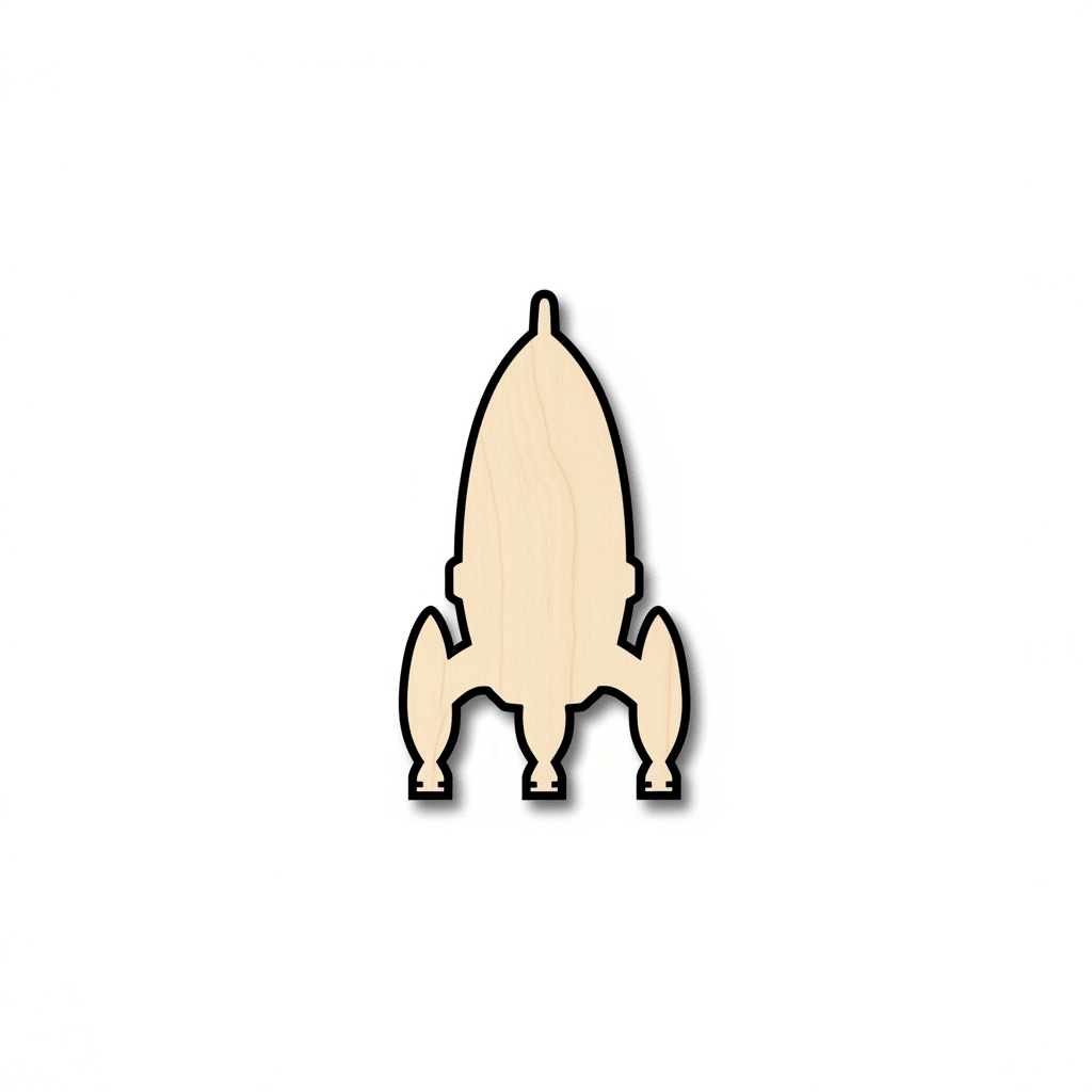 Unfinished Wood Rocket Shape - Craft - up to 46" DIY - NameSigns.com