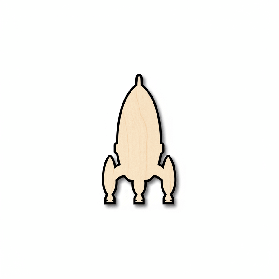 Unfinished Wood Rocket Shape - Craft - up to 46" DIY - NameSigns.com